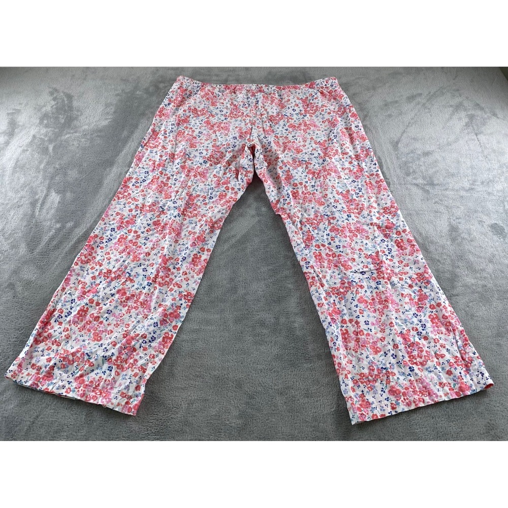 Old Navy Intimates Womens XL Floral Pajama Pants Pink Red White Wide Leg Lounge - Picture 12 of 16